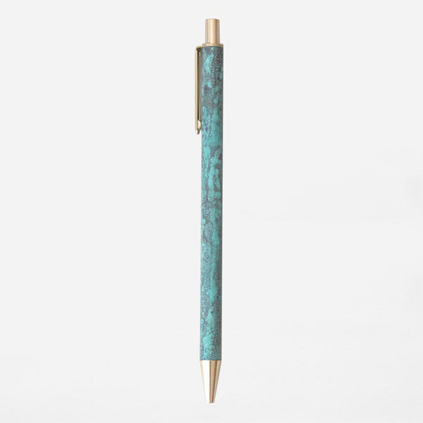 Brass Ballpoint Pen Hanmon Rokushou – Turquoise