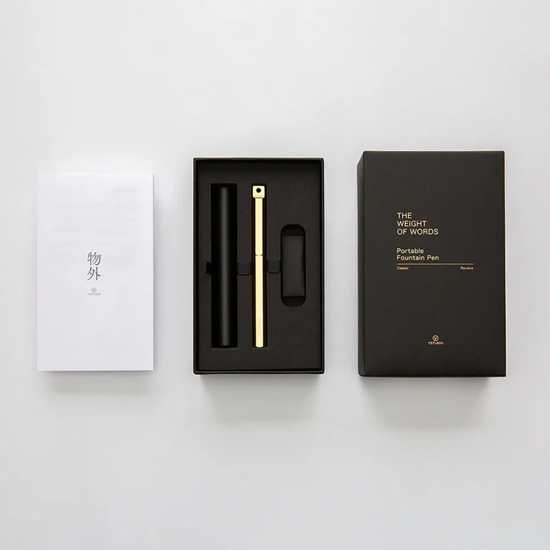 ystudio Portable Brass Fountain Pen, ystudio, stationery design