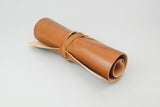 Leather Roll-Up Pencil Case – Brown, Piel, stationery design