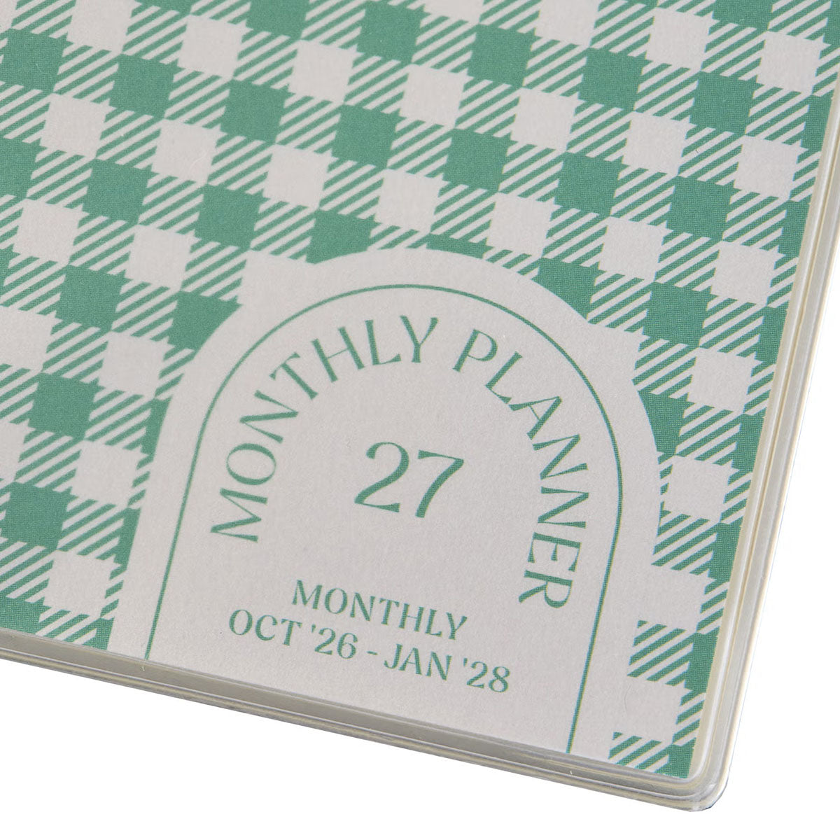 Detal kalendarza miesięcznego 2027 Check Square z napisem Monthly Planner.