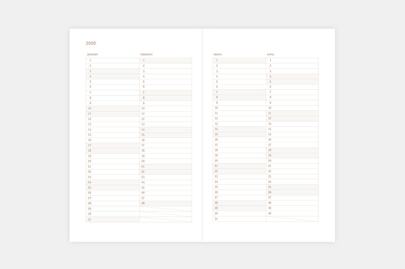 Copper 2026 Calendar, Softcover, Papierniczeni, calendar 2026, stationery design