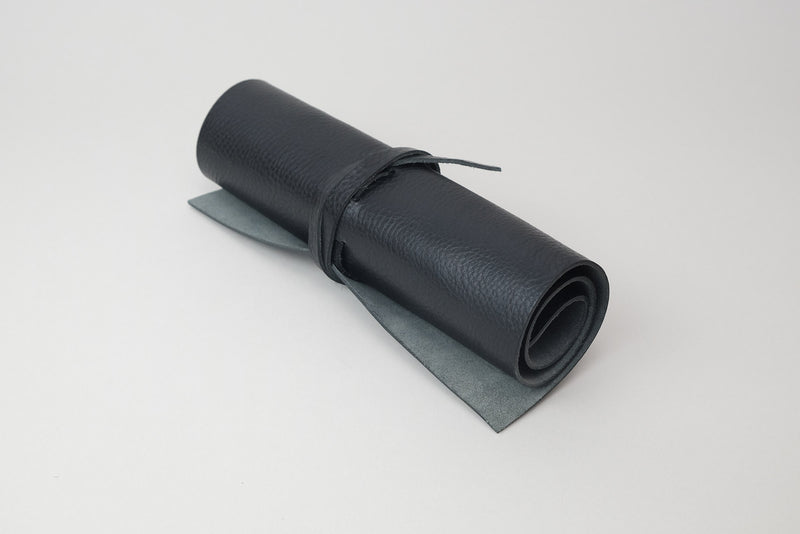 Leather Roll-Up Pencil Case – Black, Piel, stationery design