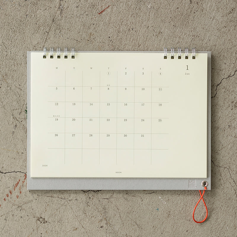 MD Paper Desk Top Calendar 2026, Midori, stationery design