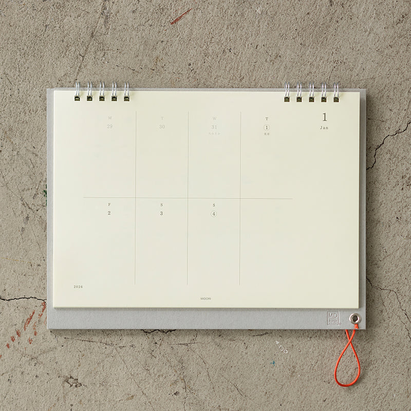 MD Paper Desk Top Calendar 2026 - weekly, Midori, stationery design