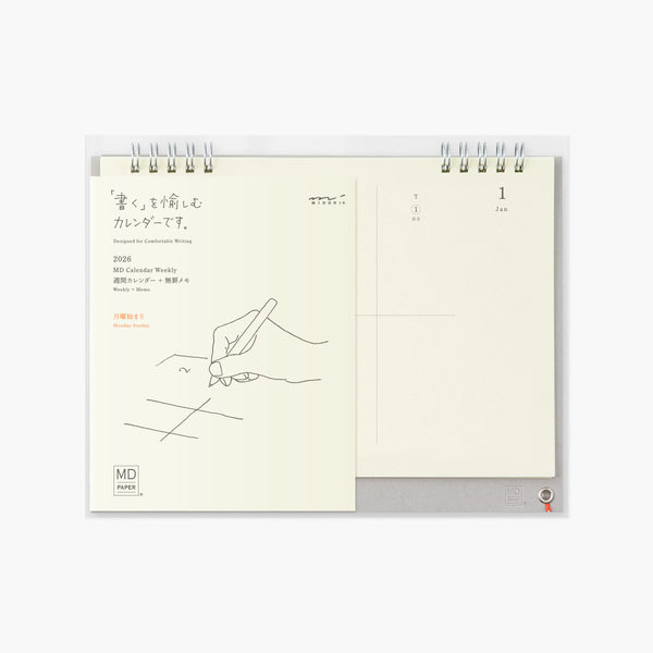 MD Paper Desk Top Calendar 2026 - weekly, Midori, stationery design