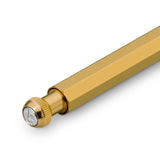Kaweco SPECIAL Brass Pen in Gold with Subtle Silver Brand Accent on the Clicker.