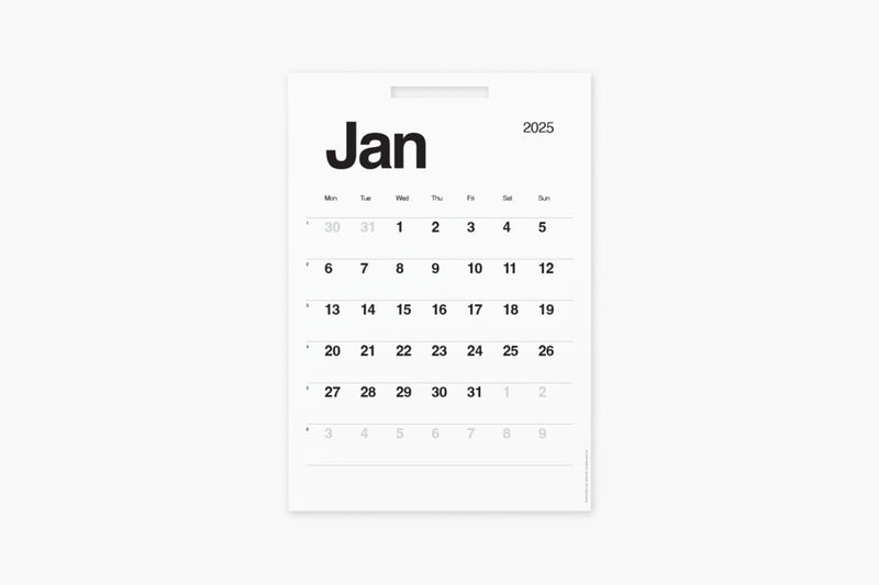 KAL – insert for wall calendar 2025. Pragmatic Studio, stationery design