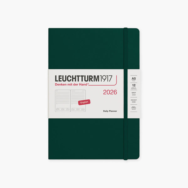 Leuchtturm1917 Daily Planner 2026 A5 – Forest Green