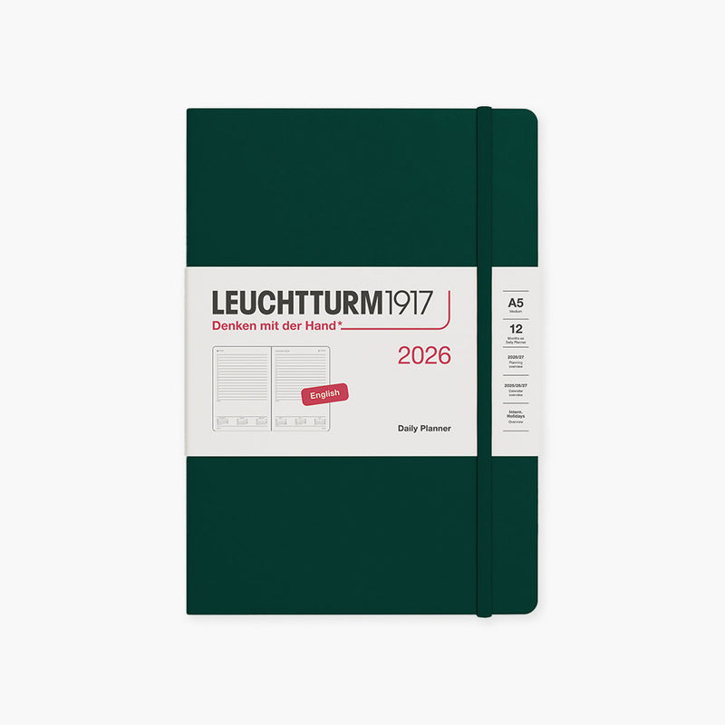 Leuchtturm1917 Daily Planner 2026 A5 – Forest Green