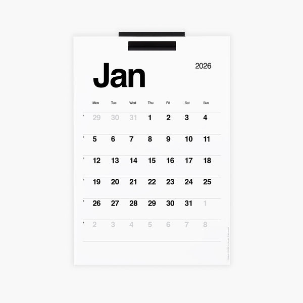 KAL – wall calendar 2026, Pragmatic Studio, Stationery design