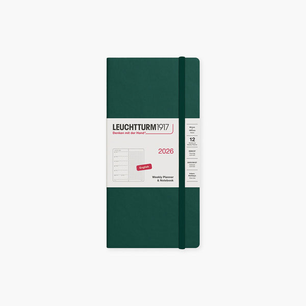 Agenda Semainier Leuchtturm1917 2026 - Format Poche A6 (9x15 Cm) - Couverture Rigide, élastique - Noir - 5
