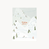 Pop-up Christmas Greeting Card – Alpine Ski Slope, UWP Luxe, stationery design
