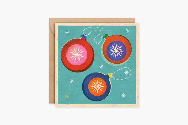 Christmas Greeting Card – Christmas Ornaments, MUKI Design, stationery design