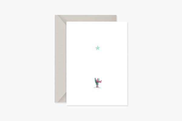 Christmas Greeting Card – Boy With a Star, Muska, stationery design