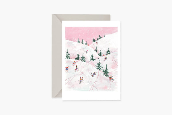 Christmas Greeting Card – Skiers, Muska, stationery design