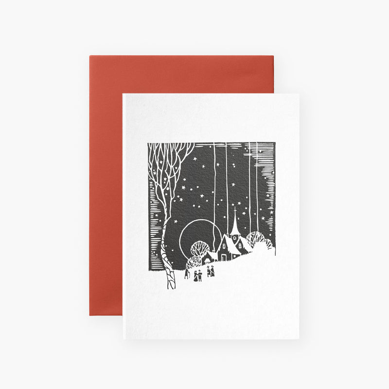 Vintage Winter Greeting Card – Night, Suska&Kabsch, stationery design