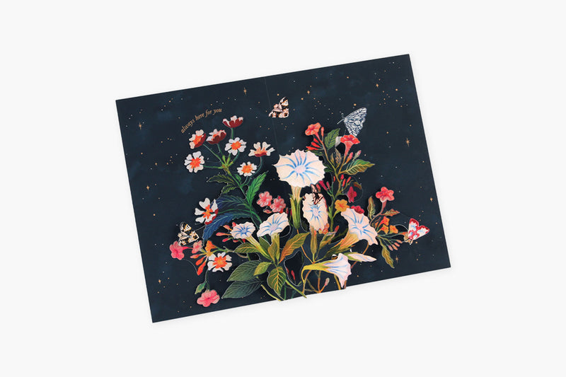 Pop-up Greeting Card – Night Garden, UWP Luxe, stationery design