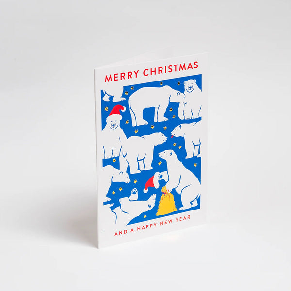 Christmas Greeting Card – Festive Polar Bears, Lagom, stationery design