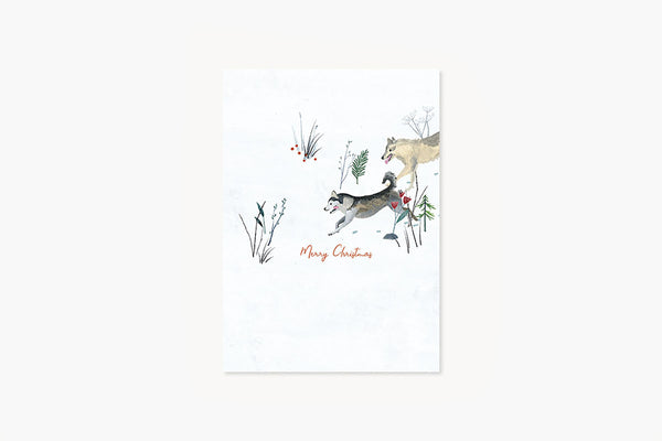 Pop-up Christmas Greeting Card – Sled Dogs, UWP Luxe, stationery design