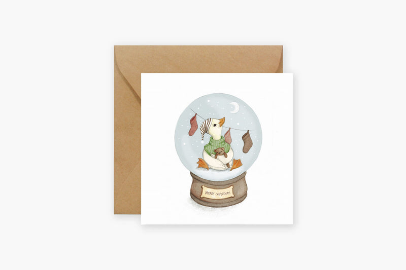 Christmas Greeting Card – Goose, Hi little, stationery design