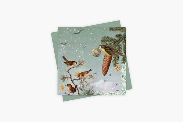 Christmas Greeting Card – Winter Garden, Hint of Time, stationery design