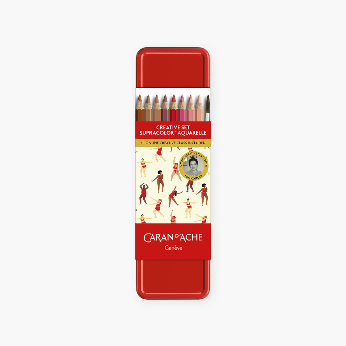 Caran d’Ache & Nina Cosford – zestaw kredek z pędzelkiem i kursem online, Caran d’Ache, papierniczy design