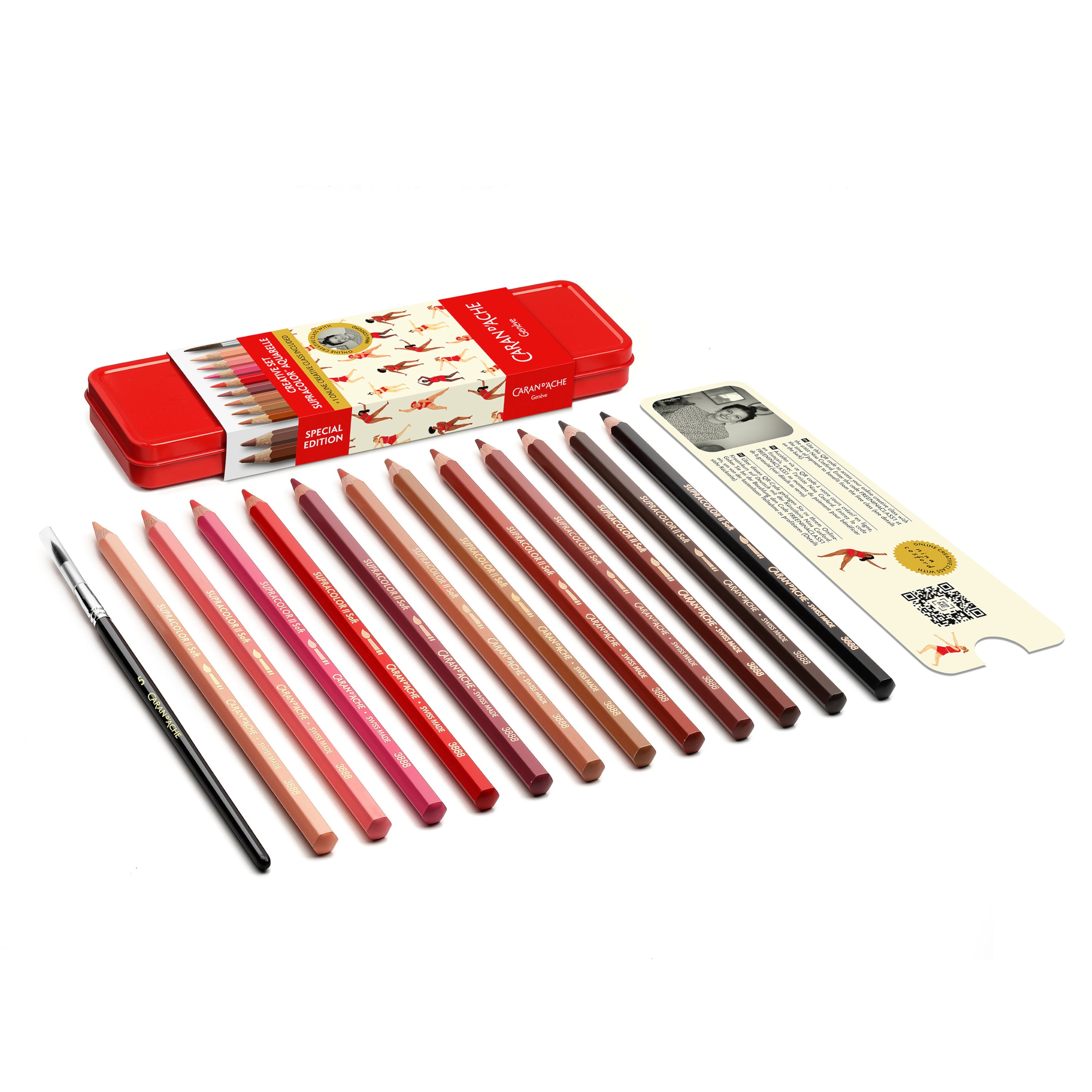 Caran d’Ache & Nina Cosford – zestaw kredek z pędzelkiem i kursem online, Caran d’Ache, papierniczy design