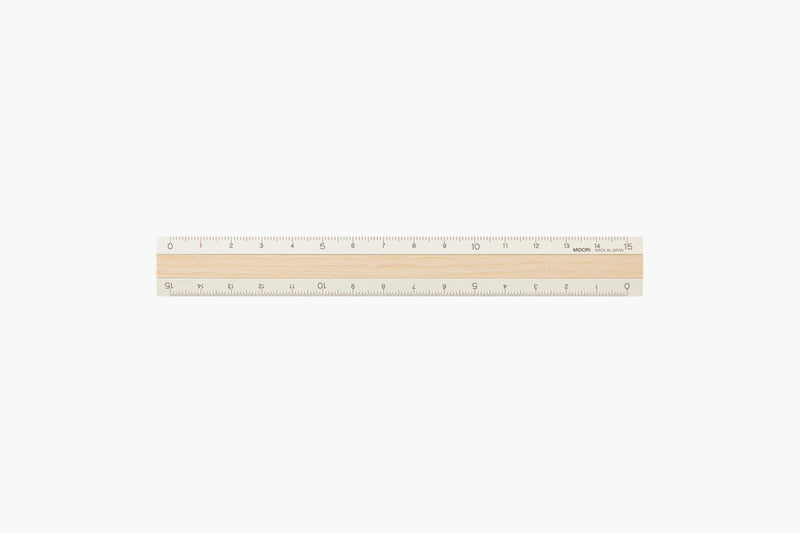 Midori Aluminium Ruler – Ivory with Wood Inlay, Midori, stationery design