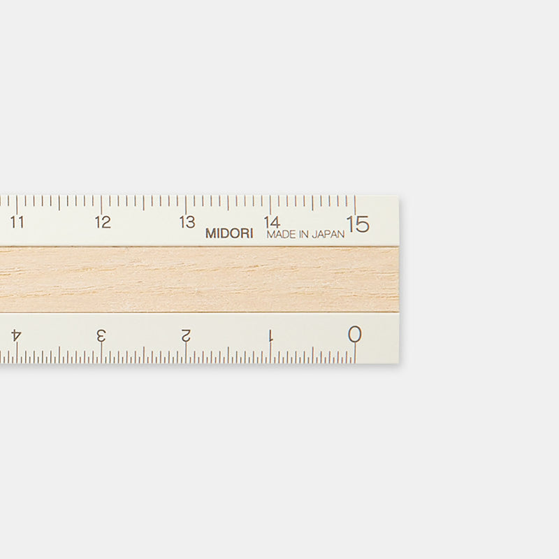 Midori Aluminium Ruler – Ivory with Wood Inlay, Midori, stationery design