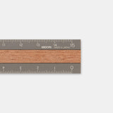 Midori Aluminium Ruler – Grey with Wood Inlay, Midori, stationery design