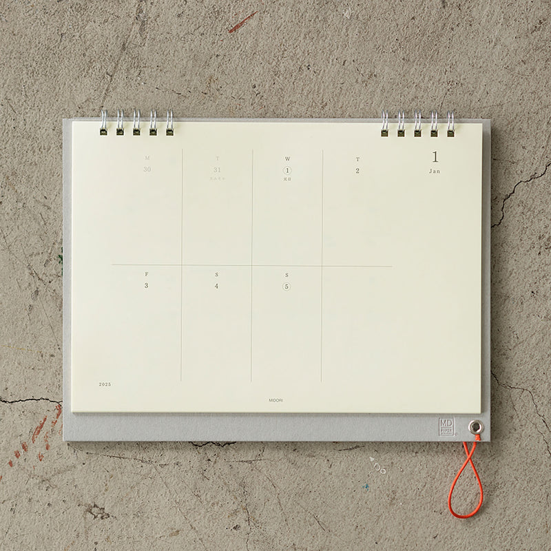 MD Paper Desk Top Calendar 2025 - weekly, Midori, stationery design