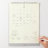 MD Paper Wall Calendar 2025, Midori, stationery design