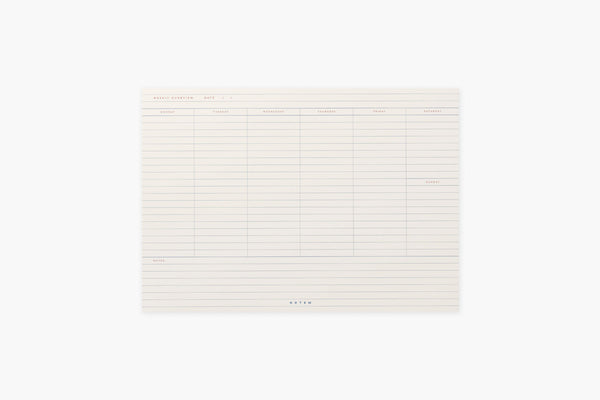 Milo Weekly Planner Notepad, Notem, stationery design