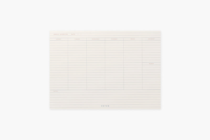 Milo Weekly Planner Notepad, Notem, stationery design