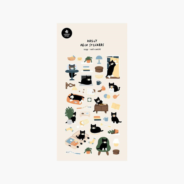Decorative Stickers – Cat's Catch, Suatelier, stationery design