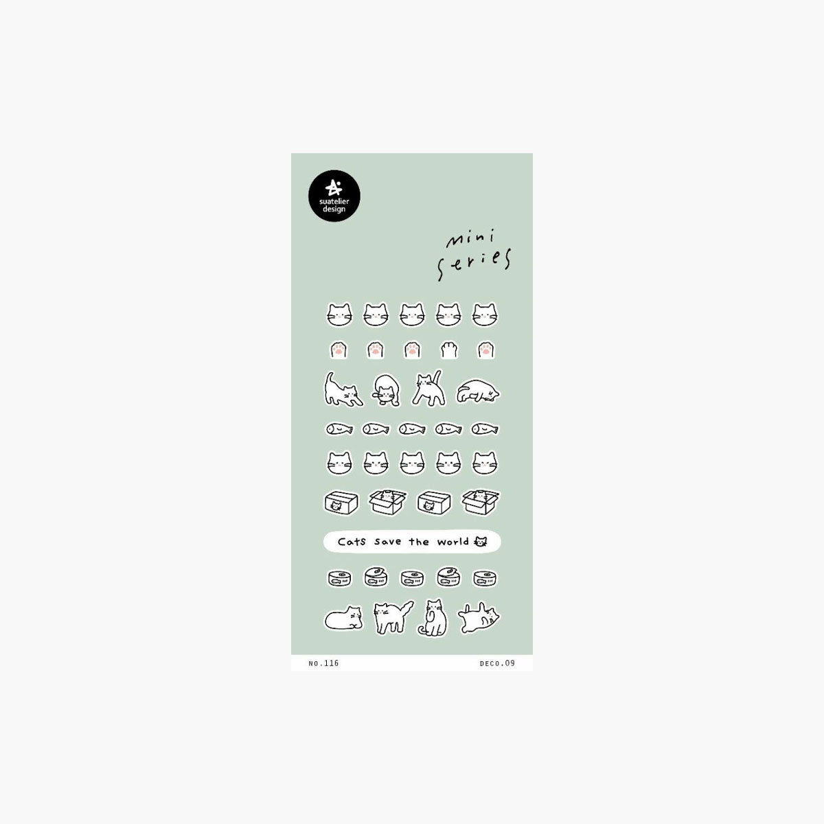 Ozdobne naklejki MINI – koty, Suatelier, papierniczy design