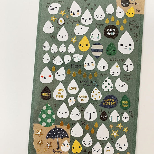 Decorative Stickers – Rain Drop, Suatelier, stationery design