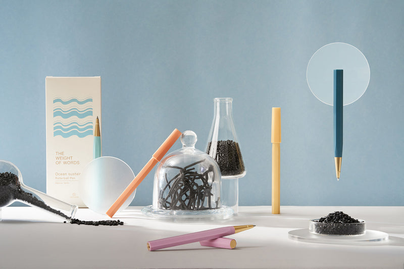 YSTUDIO Glamour Evolve Ocean Sustainable Rollerball Pen – Sea Indigo, ystudio, stationery design