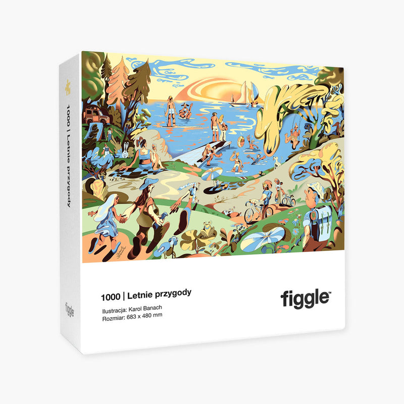 Puzzle 1000 – Summer adventures, Figgle, stationery design