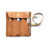 Leather Roll-Up & Pencil Pouch – Cognac, HUGBAG, stationery design
