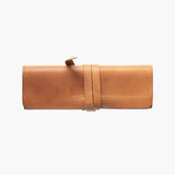 Leather Roll-Up & Pencil Pouch – Cognac, HUGBAG, stationery design
