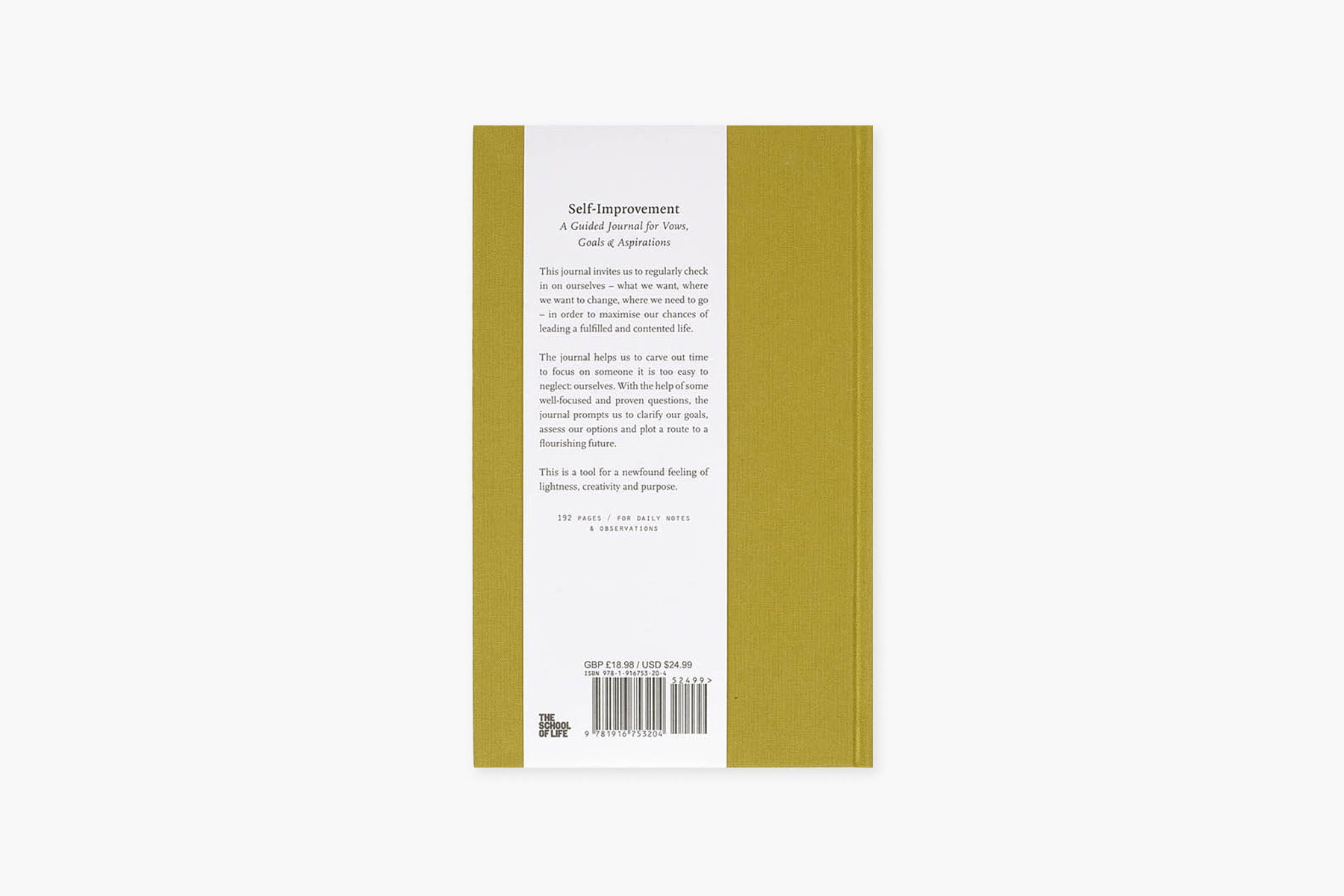 Self-ImprovementJournal, The School of life, papierniczy design