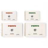 Comparison of four Penco sketchbooks in B6 and B5 sizes.
