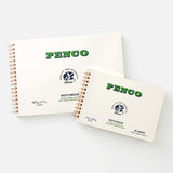 Comparison of two sizes of Penco brand spiral-bound sketchbooks.