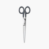 Steel scissors with grey handles and the Penco brand name engraved on them.