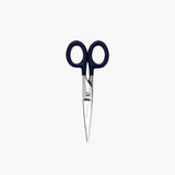 Steel scissors with navy blue handles and the Penco brand name engraved on the blade.