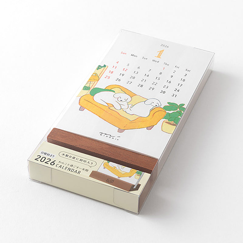 Midori Stand Calendar 2026 – dog, Midori, stationery design