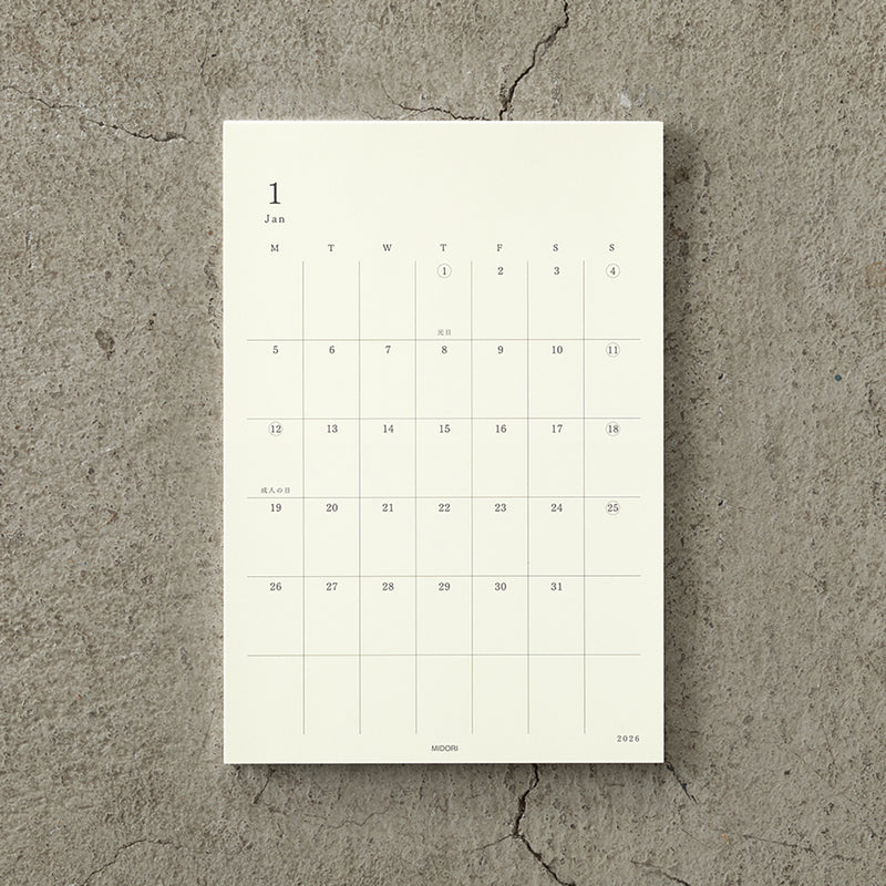 MD Diary Sticker M 2026, Midori, stationery design