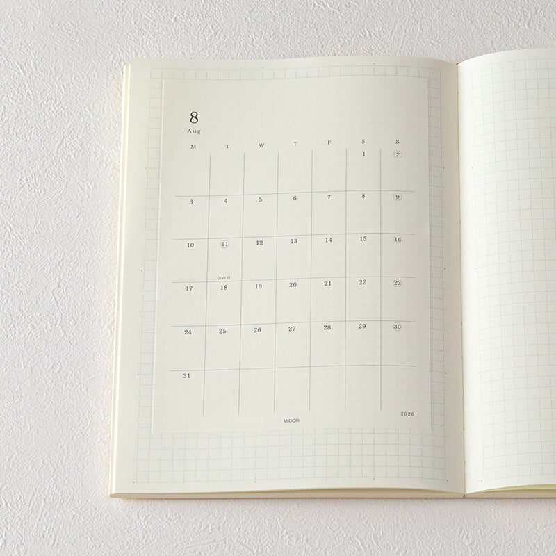 MD Diary Sticker M 2026, Midori, stationery design