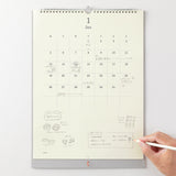 MD Paper Wall Calendar 2026, Midori, stationery design